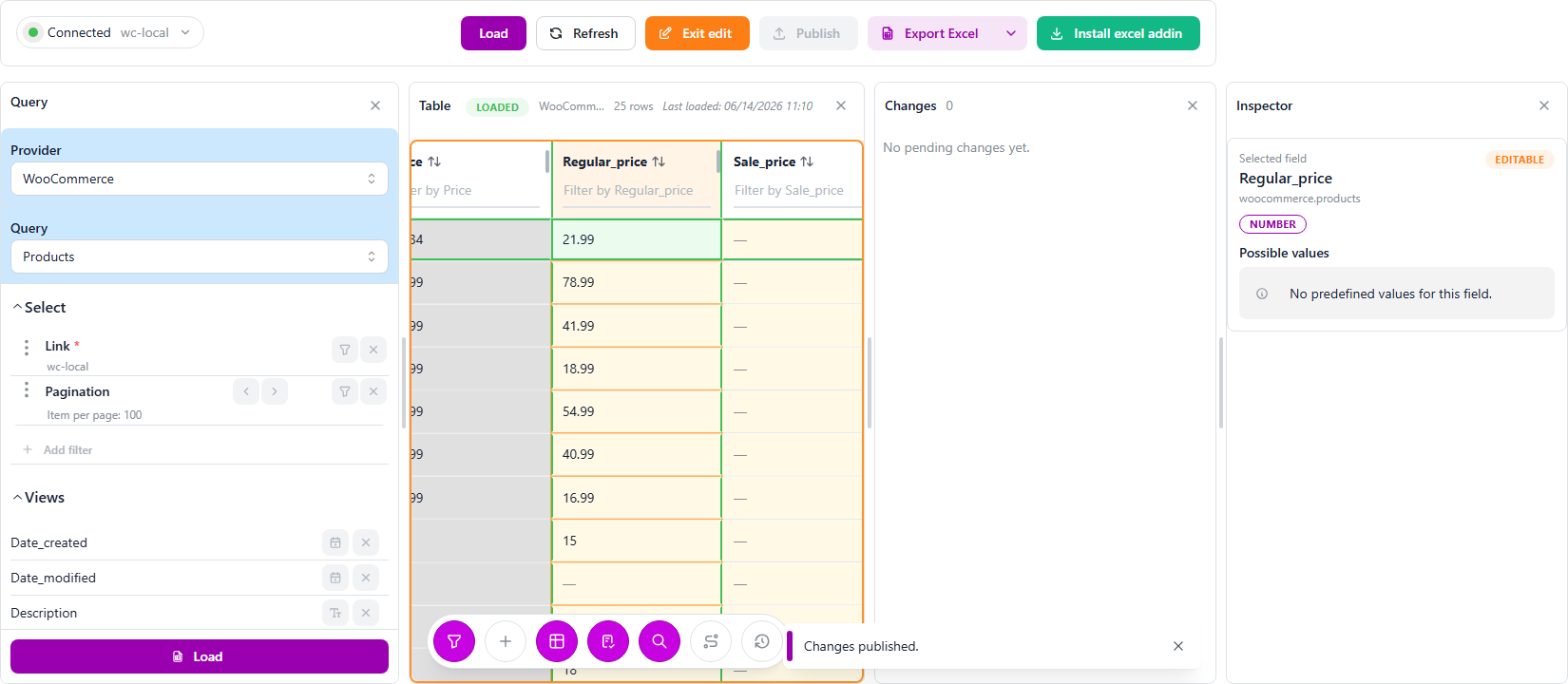 Modification des quantités en stock WooCommerce en lignes et publication avec LinkyFlow